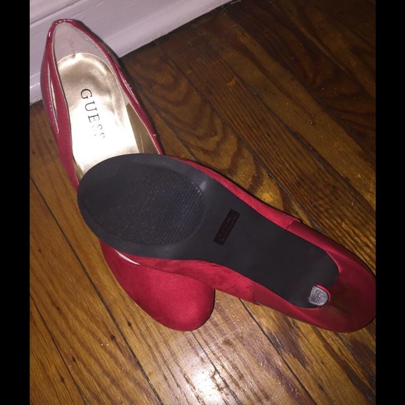 Guess Red Suede Platform Heels - Picture 2 of 4