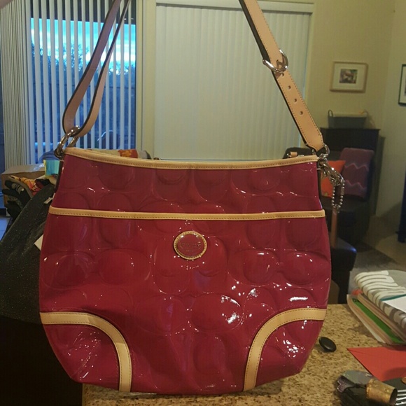 Coach Peyton Embossed Patent Convertible Hobo - Picture 1 of 4