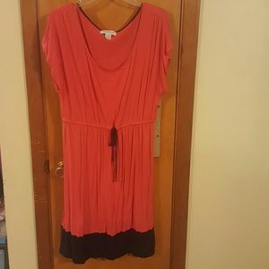 Jersey knit color-block dress