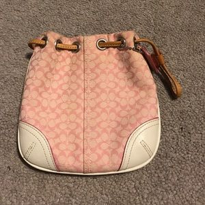 Pink coach wristlet