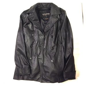 Wilsons genuine leather peacoat lined Small