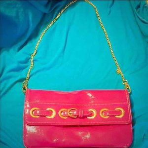 Nine West Clutch Purse Pink Patent Leather NWOT!