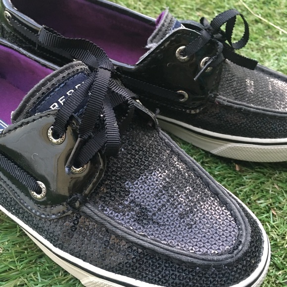 Sequined sperry top sider boat shoes