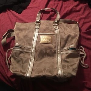 Coach large gold purse