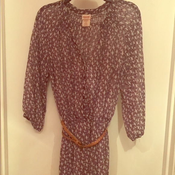 Nice sheer purple top with belt