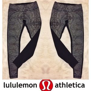 Lululemon full length yoga leggings pattern front