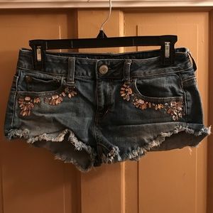 American Eagle jeweled denim shorts