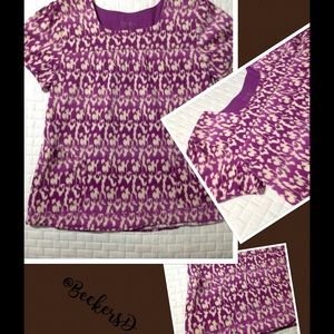 Cute Landau Scrub Top Sz XL Purple/Tan