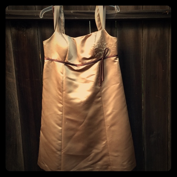 Champagne beaded dress - Picture 1 of 4