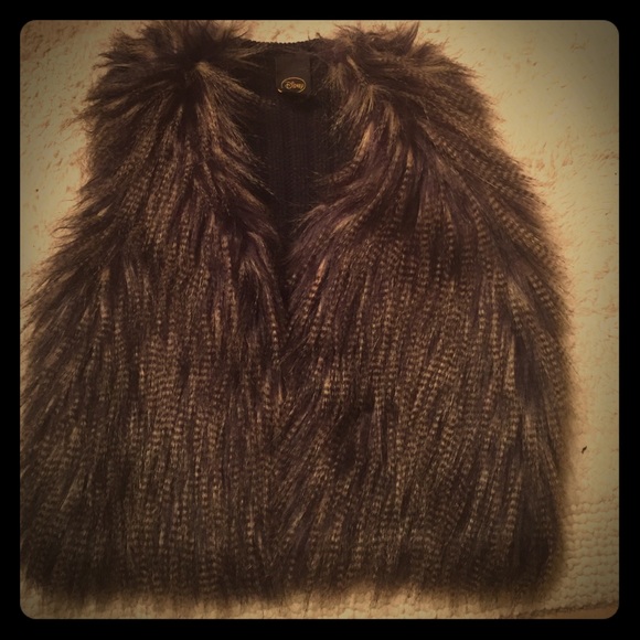 Cuteness! Blue and tan Fuzzy Vest!