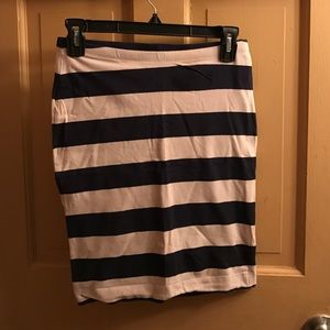 H&M navy and cream striped skirts
