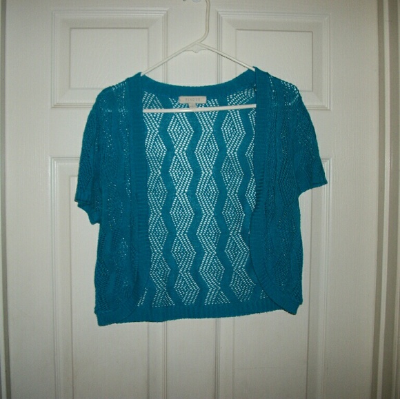 Turquoise cardigan/shrug