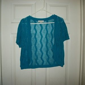 Turquoise cardigan/shrug