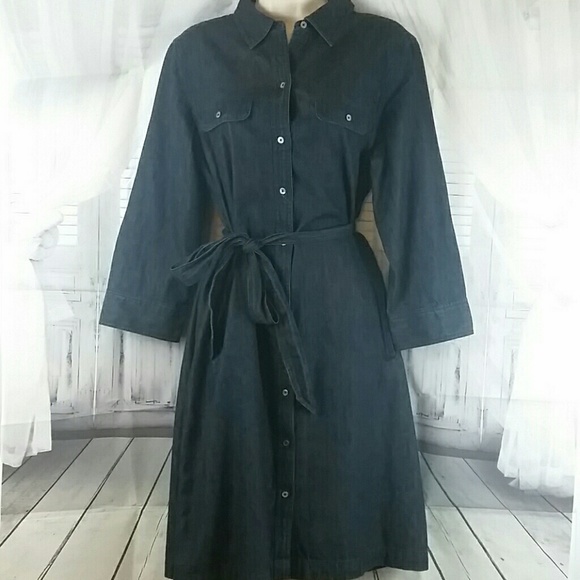 Talbots Dresses & Skirts - FIRM PRICE Talbot's Belted Denim Dress