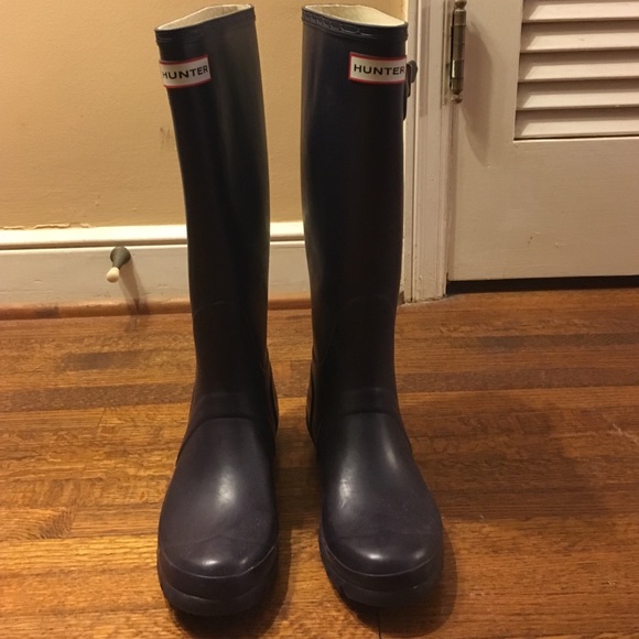 Plum colored Hunter wellies