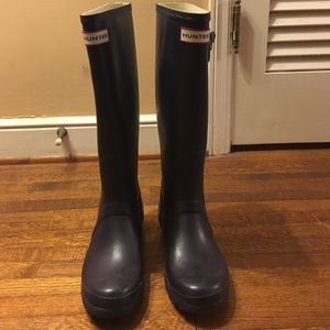 Plum colored Hunter wellies