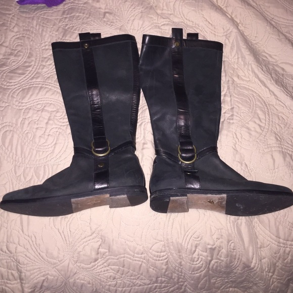 Cole Haan Black pull on boots with side zipper