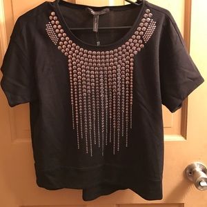 NWT BCBG Maxazgria shirt with silver detail