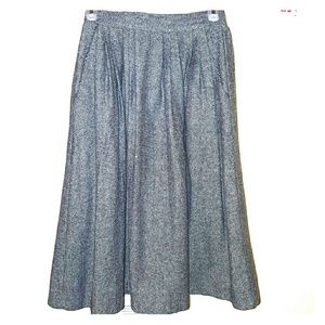 High Waisted Wool Skirt with Pockets