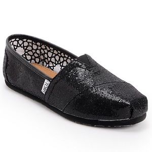 TOMS Black Classic Glitters