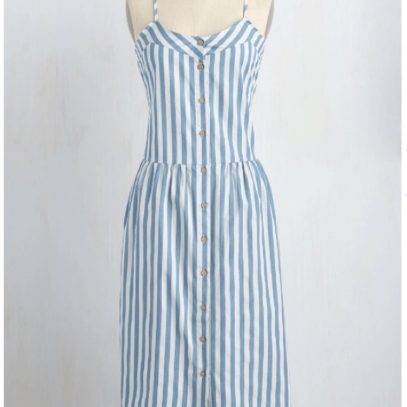 Nautical Blue and White Striped Dress
