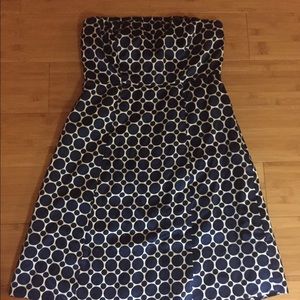The Limited blue and white polka dot dress