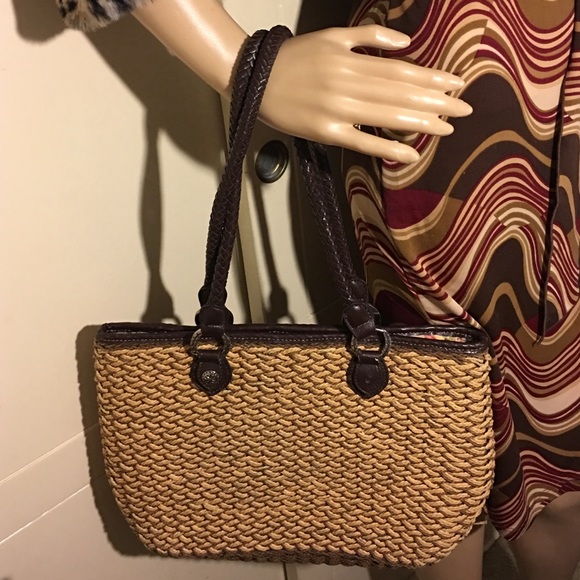 Elka Accessories Bags Elka Accessories Straw Leather Shoulder Bag