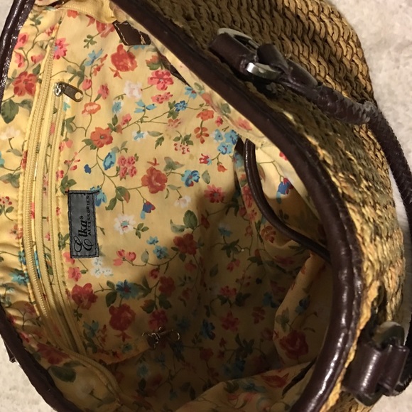 Elka Accessories Bags Elka Accessories Straw Leather Shoulder Bag