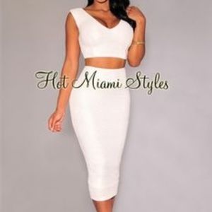 Hot Miami styles two piece off white set