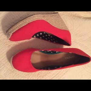 Red wedge heels sz 8