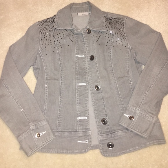 Chico's Jackets & Blazers - Sz. 0 Chicos Bedazzled Denim Jacket