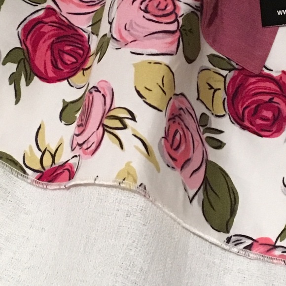 Girls designer flower floral skirt pink cream reversible church party summer - Picture 2 of 3