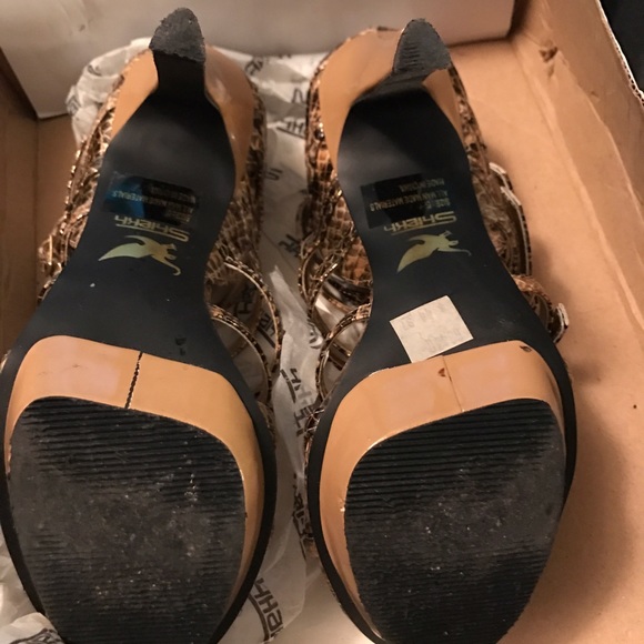 Shiekk Tan Snake Skin Heels - Picture 3 of 4