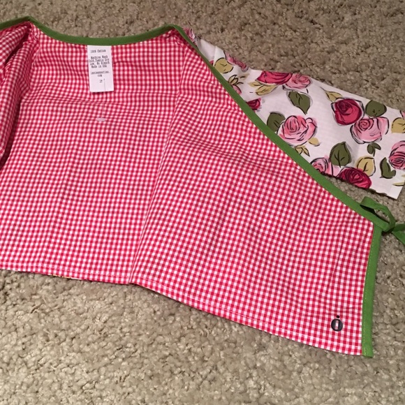 Girls reversible kimono tie top floral gingham church party wedding 2T designer - Picture 4 of 4