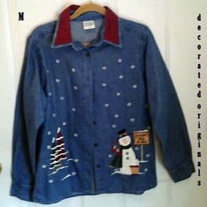 ⛄Festive denim snowman jacket⛄