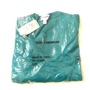 Teal Cashmere Sweater- Charter Club M 2Ply NWOT