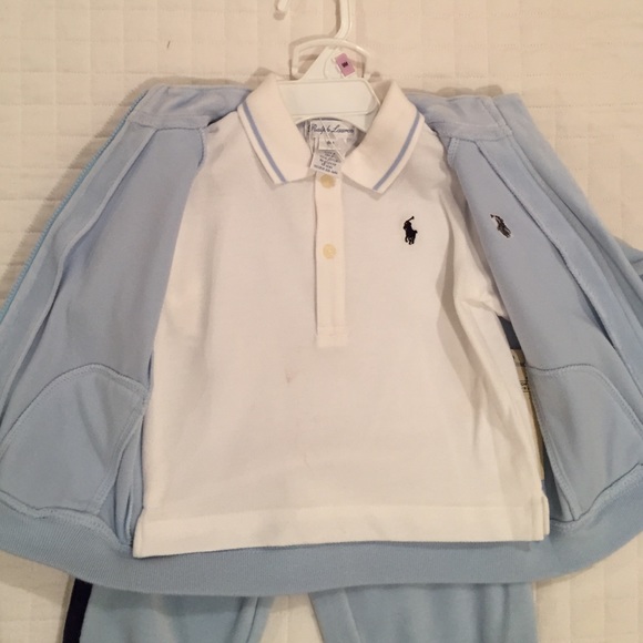 🎉Ralph Lauren Velour 3 piece Warm Up Sz 9 Months - Picture 3 of 4