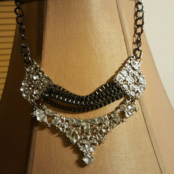 Macy's  Jewelry - Stunning black, silver and rhinestone necklace