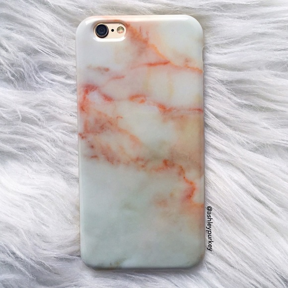 pastel orange green marble iPhone 7 case - Picture 2 of 4