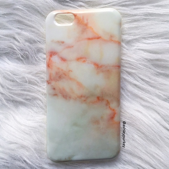 pastel orange green marble iPhone 7 case - Picture 3 of 4