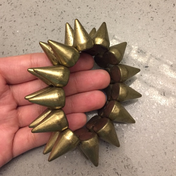 Double Spike bronze stretch Bracelet - Picture 1 of 3