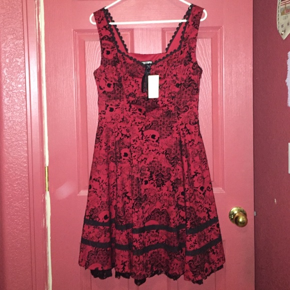 HotTopic Red skull and flower dress