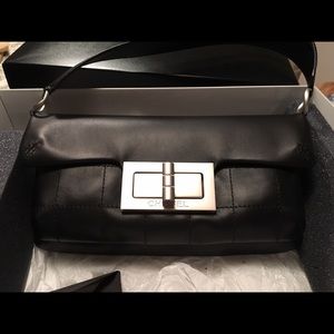 Authentic chanel black flag bag