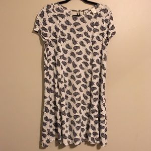 H&M Black & White Fern Mini Dress