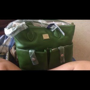Dooney and Bourke green leather tote