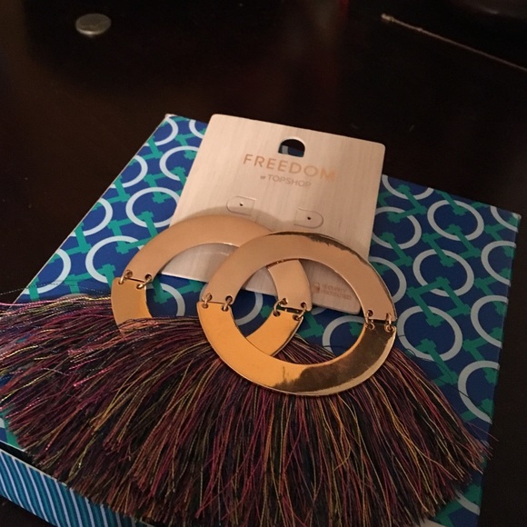 TopShop brand new fringe statement earrings
