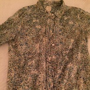 J Crew silk/cotton multi-color The Perfect Shirt