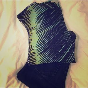 Multi-color Cap Sleeve Blouse