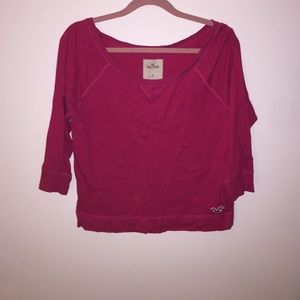 Super comfy Hollister 3/4 sleeve hot pink shirt