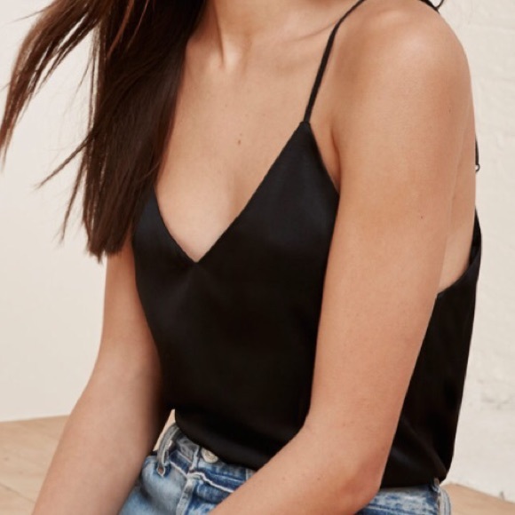 Reformation Camille top in black